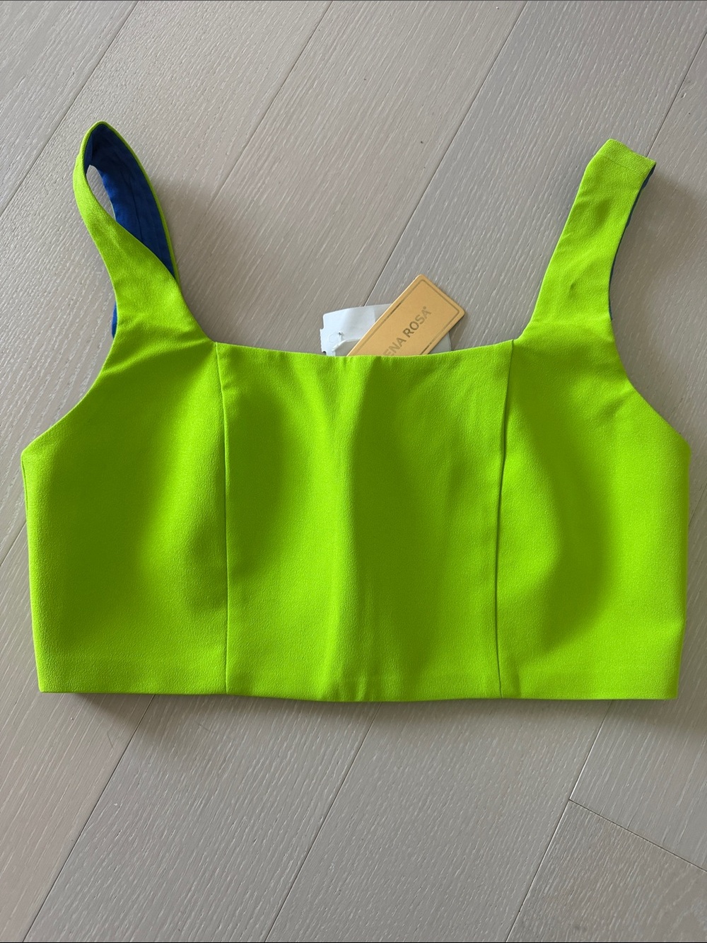 Neon Lime Square-Neck Crop Top